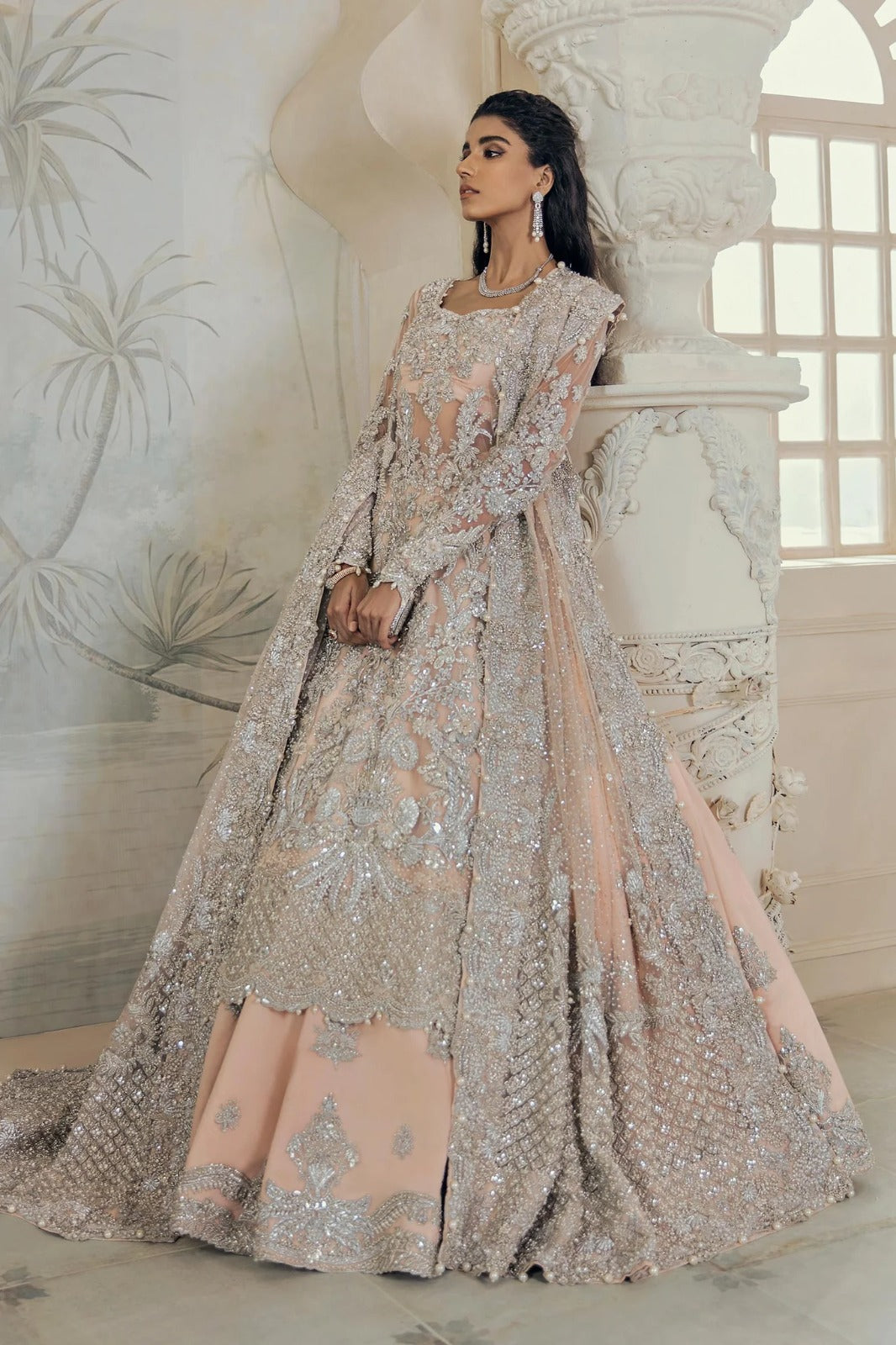 Womens Embroidered WOMEN'S FASHION WOMEN'S CLOTHING Women Weeding Collection Wedding Formals Wedding Collection 2023 Wedding Collection stitched Wedding Wear stitched Fabrics stitched stitching-7500 Pure Organza Premium Embroidered Collection Pink Party Wear Pakistani Designer Dress organza-product Organza Collection Organza non-discounted New Arrivals new Maria.B Womens Wear