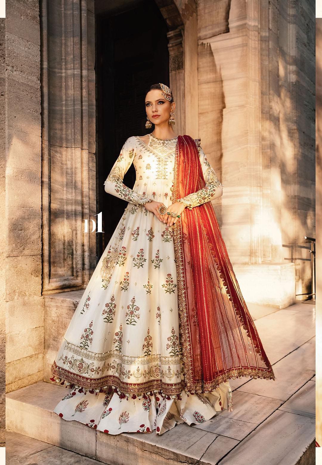Maria B sateen white red wedding edition