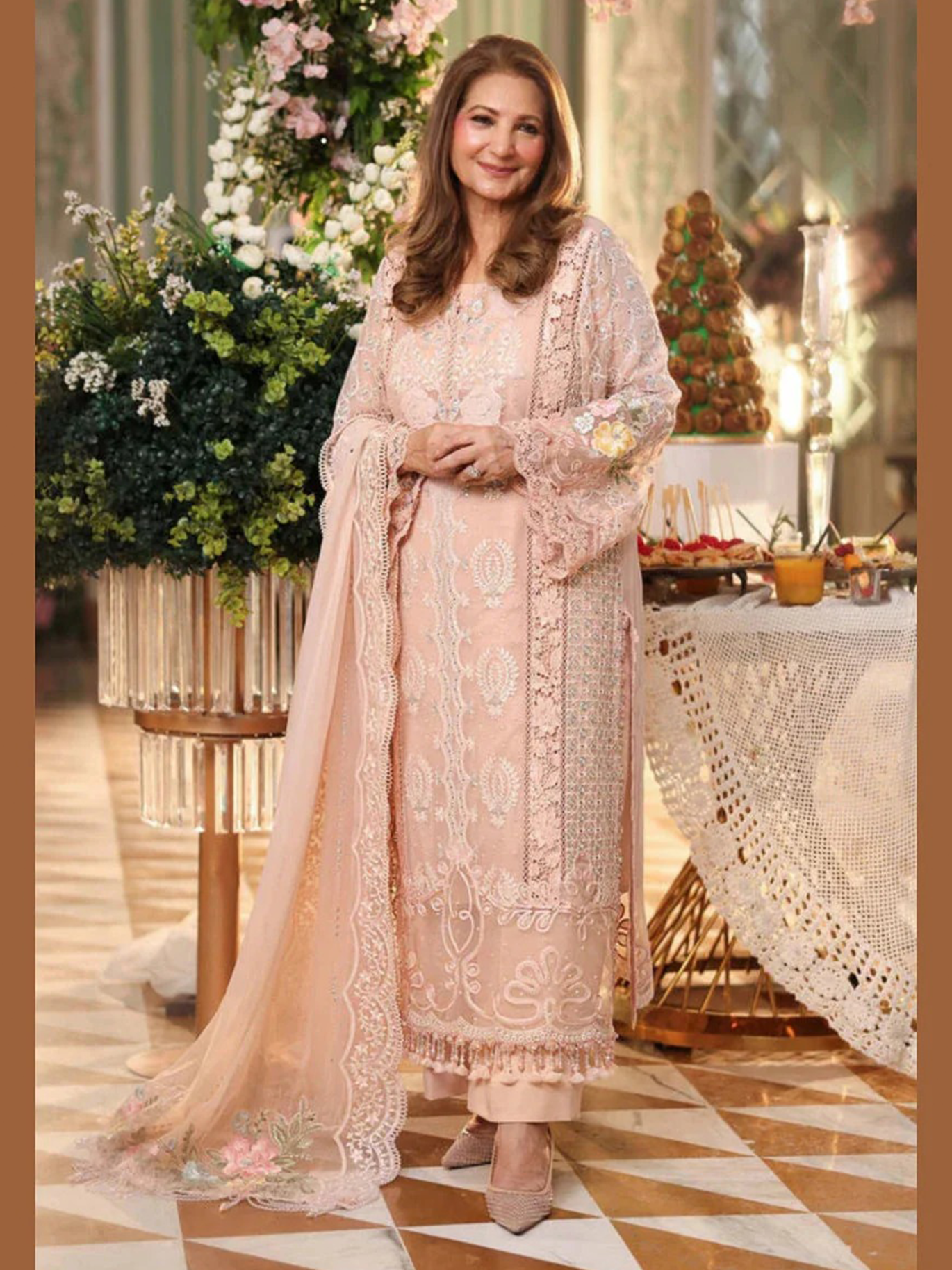 Womens Embroidered WOMEN'S FASHION WOMEN'S CLOTHING Women Weeding Collection Wedding Formals Wedding Collection 2023 Wedding Collection stitched Wedding Wear stitched Fabrics stitched stitching-7500 Pure Organza Premium Embroidered Collection 