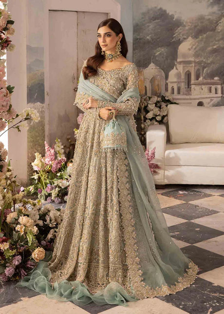 Kanwal Malik Wedding Wear hand embroidered Pakistani Formal Lehenga Choli Maxi Gown Dress - 0914