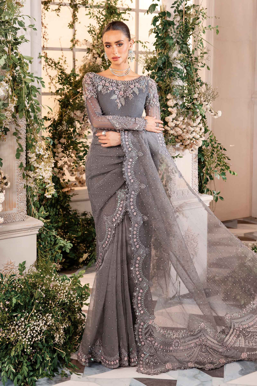 Grey Saree