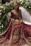 Haris shakeel red bridal chiffon collection