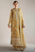 Hussain Rehar mustard chiffon wedding edition