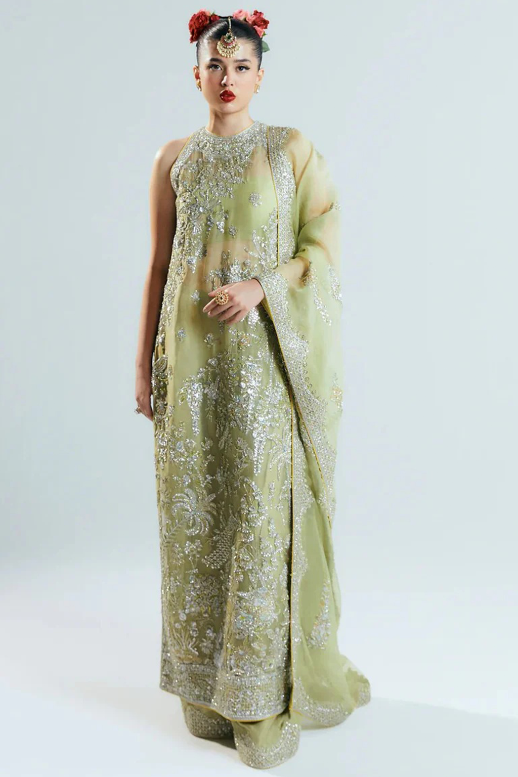 Hussain rehar pista green wedding edition