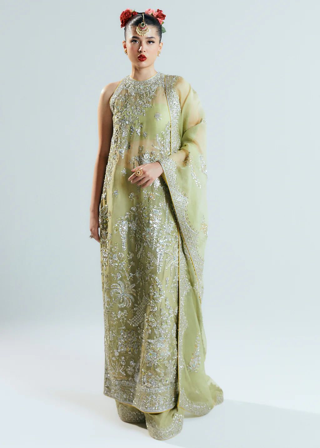 Hussain rehar pista green wedding edition