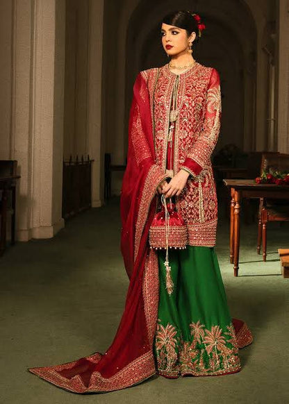 Hussain rehar red green wedding edition