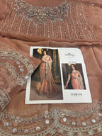 Pink peach saree