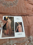 Pink peach saree