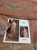Pink peach saree