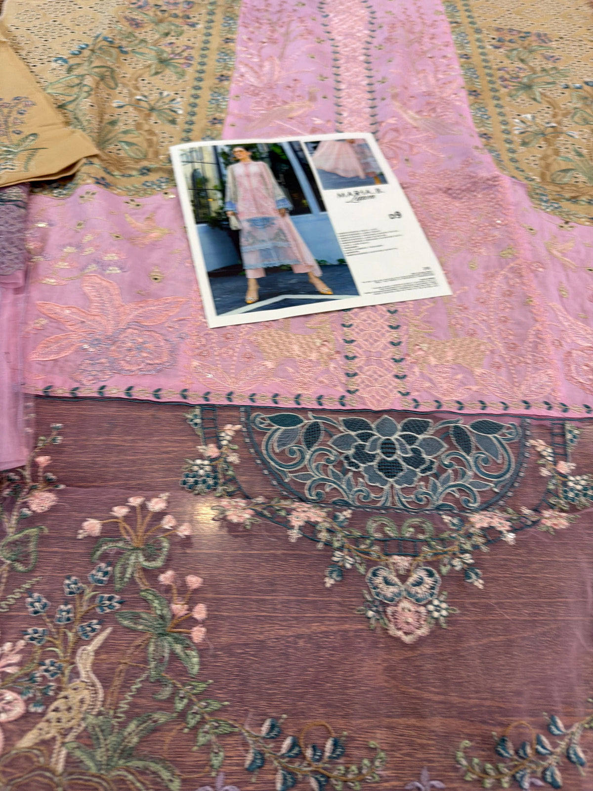 Pink Embroidered