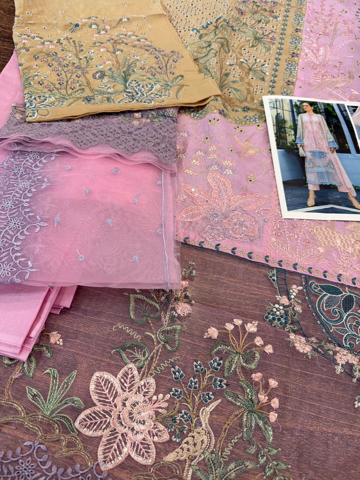Pink Embroidered