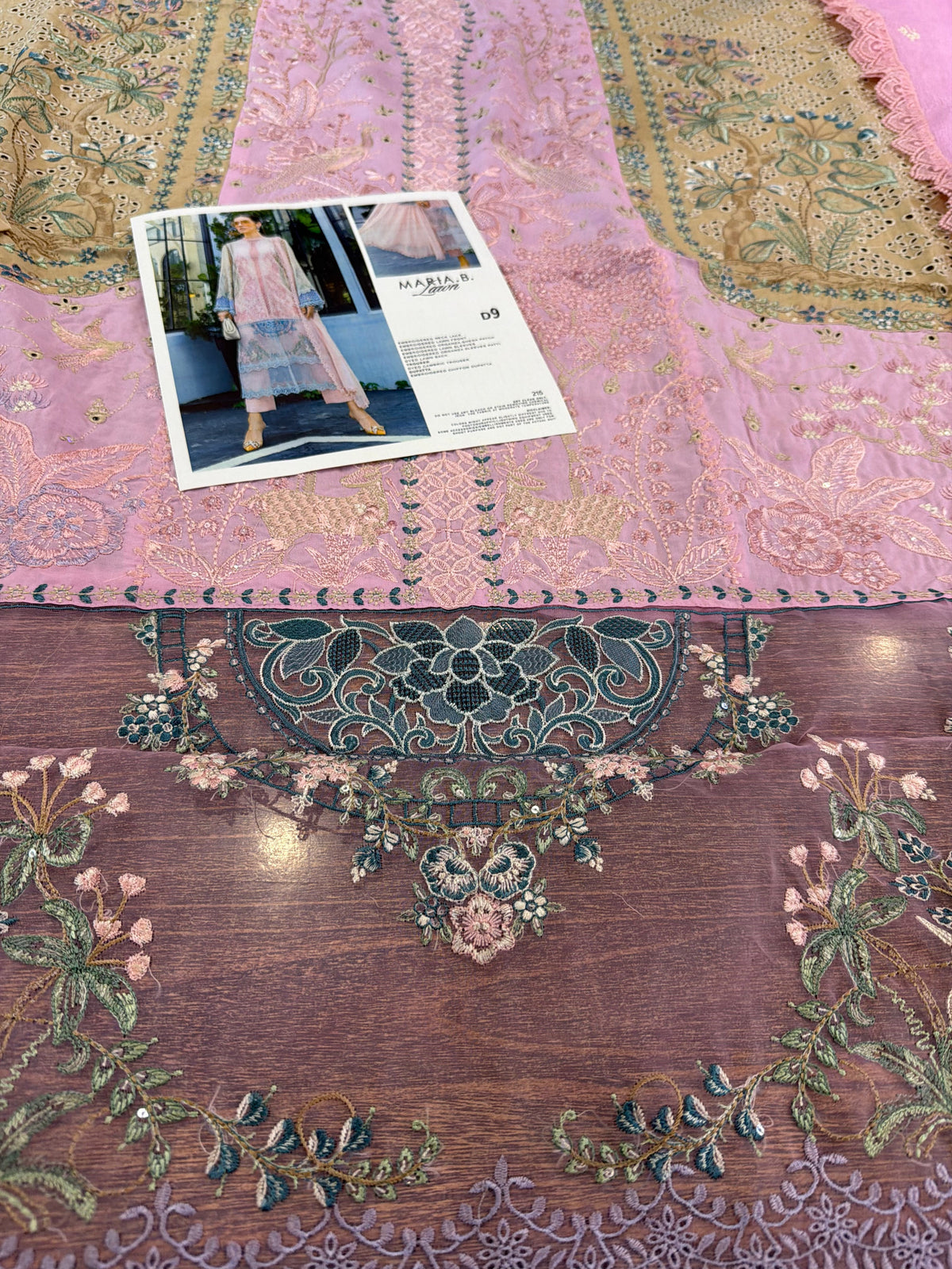 Pink Embroidered