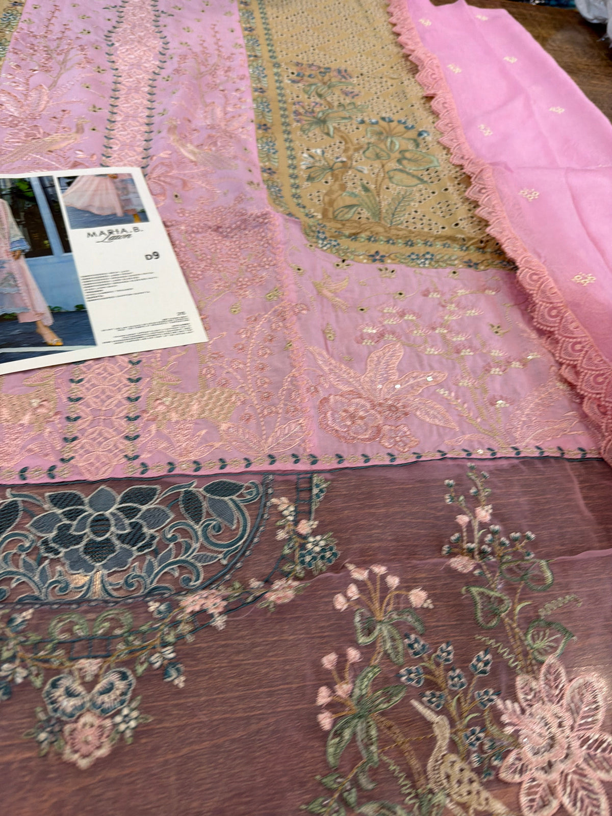 Pink Embroidered