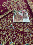 Haris shakeel red bridal chiffon collection