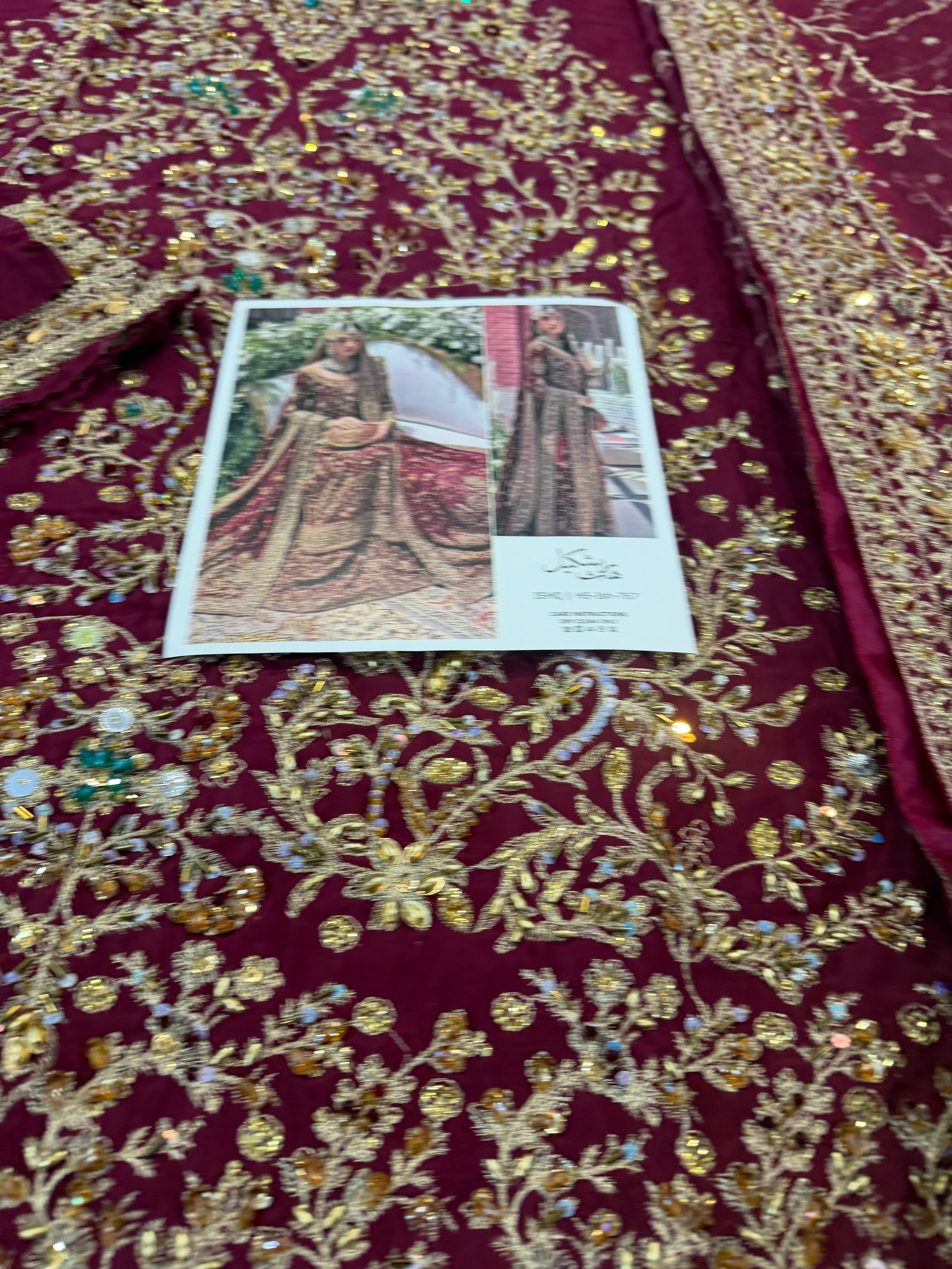 Haris shakeel red bridal chiffon collection