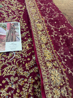 Haris shakeel red bridal chiffon collection
