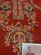 Hussain Rehar red bridal chiffon wedding edition