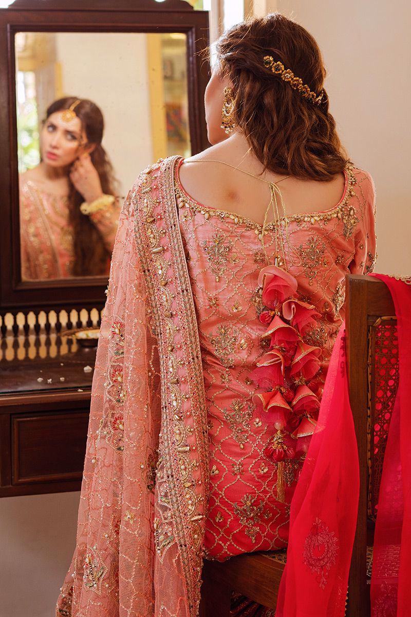 MNR MOJGAN Elegant Pakistani Embroidered Bridal Wedding Stitched Dresses Collection 00F