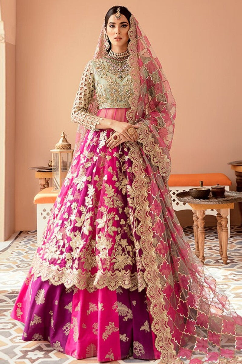 Pakistani Long Frock In Pink Color -00F