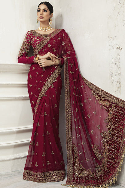 RED WINE SAREE-00S