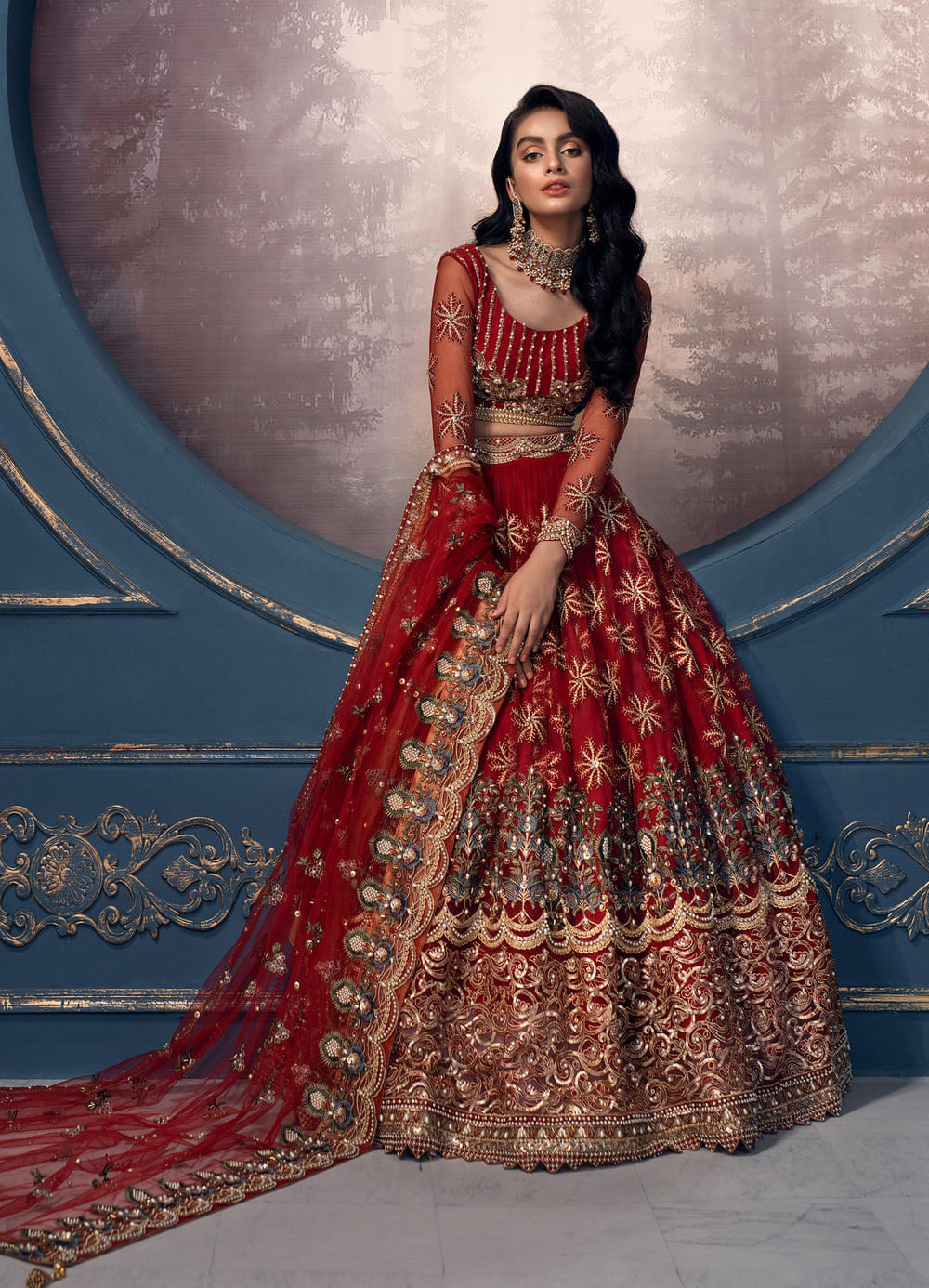 Red Bridal Lehenga Choli For Wedding AA -00W
