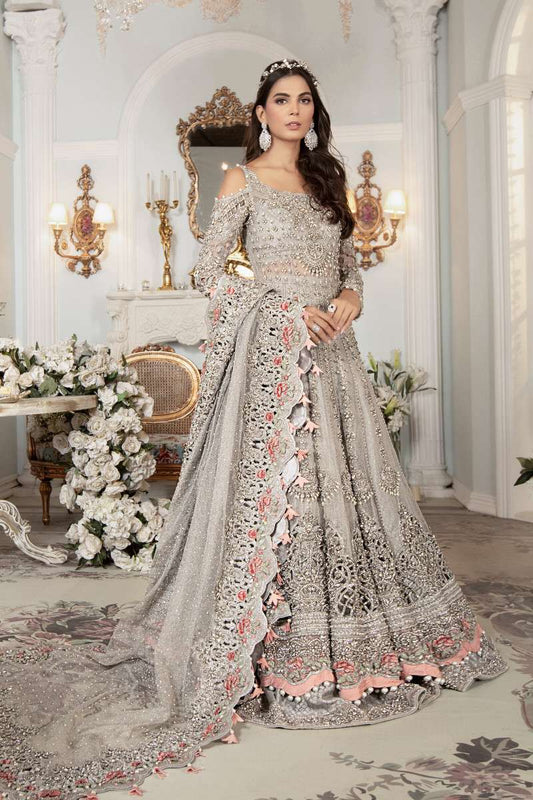 White Bridal Dress In Gown Lehenga-00F