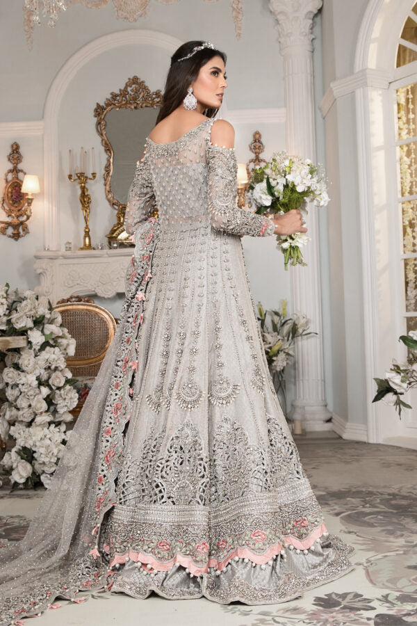 White Bridal Dress In Gown Lehenga-00F