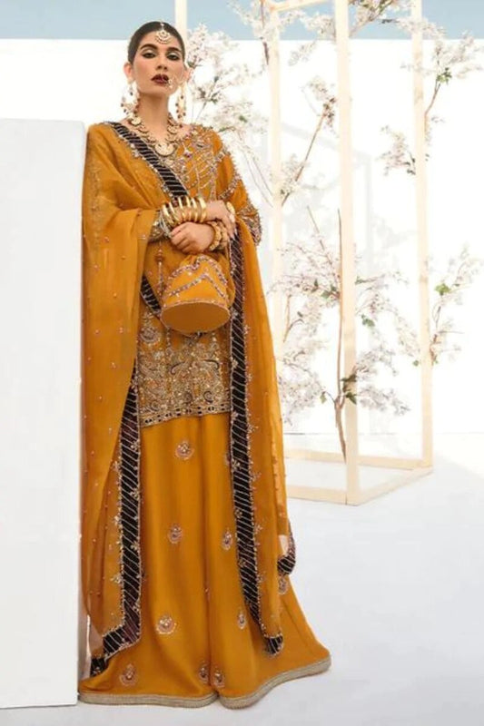 Wedding Dress Mustard Sharara -00P