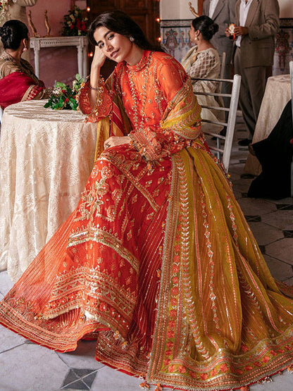 Orange Dress Pakistani Wedding Gharara Kameez -00P